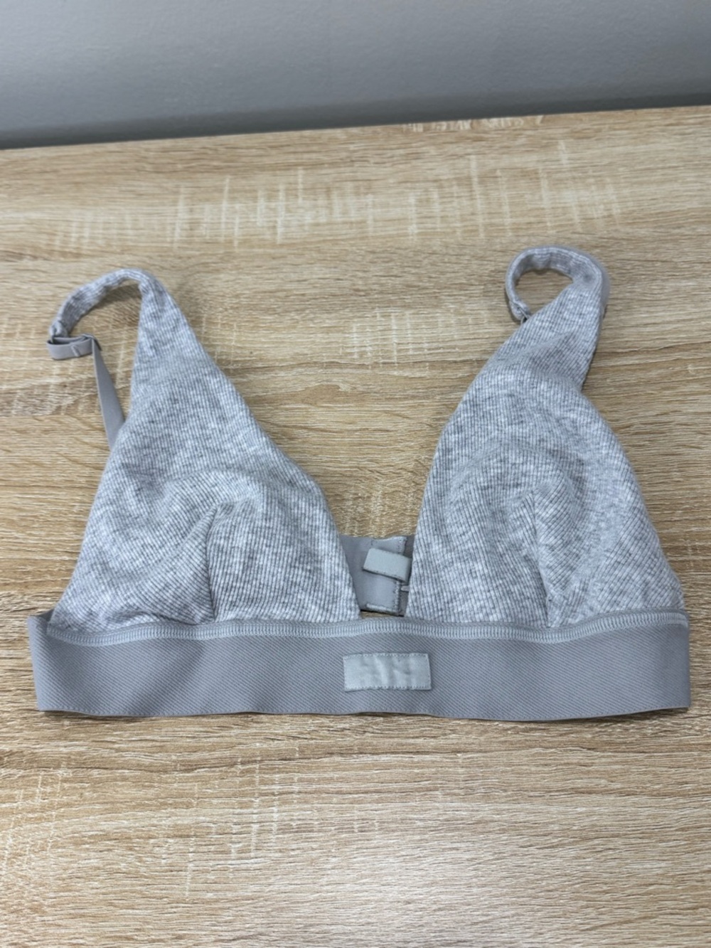 SKIMS Light Gray Ribbed Wireless Bralette